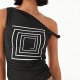 Square design element one-shoulder top camisole