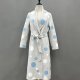 Women's Blue and White Polka Dot Pattern Winter Cashmere Coat