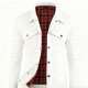 Men's faux two-piece autumn white jacket