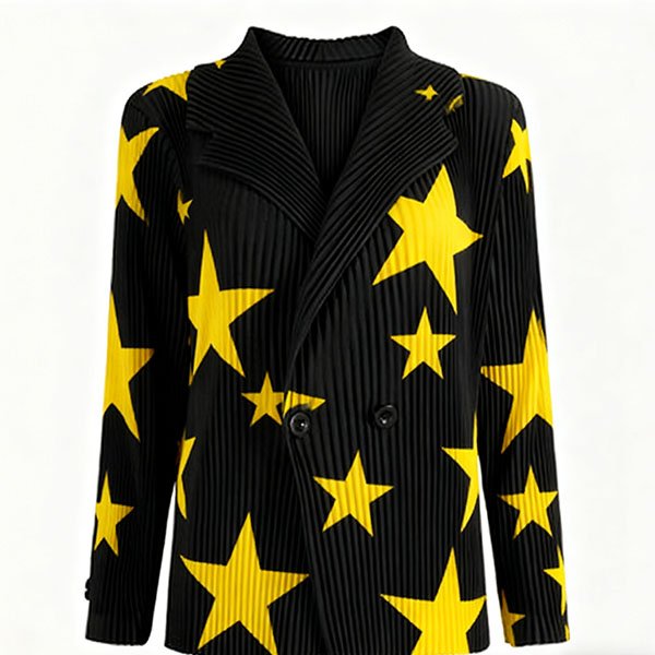 Cute star-patterned corduroy blazer for commuting