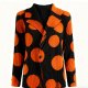 Orange polka dot corduroy suit jacket