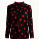 Red Heart-Shaped Slim-Fit Corduroy Suit Jacket