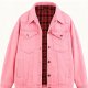 Men's warm pink denim jacket