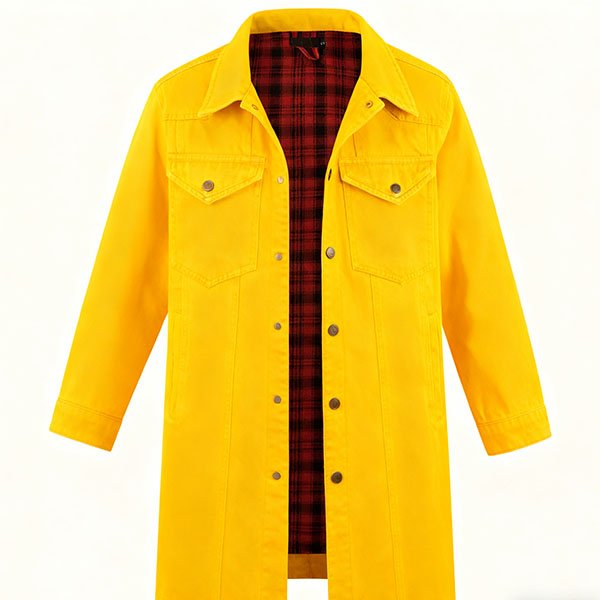 Men's yellow mid-length coat