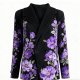 Purple floral corduroy suit jacket